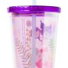 Silver Buffalo Rainbow Brite Plastic Cold Cup with Lid and Straw Topper, 24 Ounces(Hello Kitty  Kuromi  and Little Twin Stars)