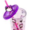 Silver Buffalo Rainbow Brite Plastic Cold Cup with Lid and Straw Topper, 24 Ounces(Hello Kitty Black Cat Halloween)