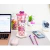 Silver Buffalo Rainbow Brite Plastic Cold Cup with Lid and Straw Topper, 24 Ounces(Hello Kitty Bow and Pink Polka Dots)