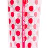Silver Buffalo Rainbow Brite Plastic Cold Cup with Lid and Straw Topper, 24 Ounces(Hello Kitty Bows and Red Polka Dots)