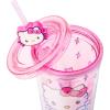 Silver Buffalo Rainbow Brite Plastic Cold Cup with Lid and Straw Topper, 24 Ounces(Hello Kitty Kawaii Hearts and Sparkle)