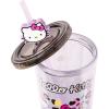 Silver Buffalo Rainbow Brite Plastic Cold Cup with Lid and Straw Topper, 24 Ounces(Hello Kitty Leopard Heart)