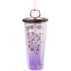Silver Buffalo Rainbow Brite Plastic Cold Cup with Lid and Straw Topper, 24 Ounces(Hello Kitty Leopard Heart)