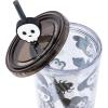 Silver Buffalo Rainbow Brite Plastic Cold Cup with Lid and Straw Topper, 24 Ounces(Hello Kitty and Friends Halloween Skeleton)