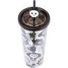 Silver Buffalo Rainbow Brite Plastic Cold Cup with Lid and Straw Topper, 24 Ounces(Hello Kitty and Friends Halloween Skeleton)