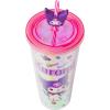 Silver Buffalo Rainbow Brite Plastic Cold Cup with Lid and Straw Topper, 24 Ounces(Kuromi Iridescent)