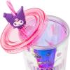 Silver Buffalo Rainbow Brite Plastic Cold Cup with Lid and Straw Topper, 24 Ounces(Kuromi Iridescent)
