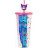 Silver Buffalo Rainbow Brite Plastic Cold Cup with Lid and Straw Topper, 24 Ounces(Kuromi Iridescent)