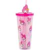 Silver Buffalo Rainbow Brite Plastic Cold Cup with Lid and Straw Topper, 24 Ounces(My Melody)