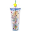 Silver Buffalo Rainbow Brite Plastic Cold Cup with Lid and Straw Topper, 24 Ounces(Rainbow Brite Waving)