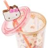 Silver Buffalo Rainbow Brite Plastic Cold Cup with Lid and Straw Topper, 24 Ounces(Sanrio Hello Kitty Apples and Cinnamon)