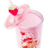 Silver Buffalo Rainbow Brite Plastic Cold Cup with Lid and Straw Topper, 24 Ounces(Strawberry Shortcake Pink Polka Dot)