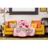 Silver Buffalo Rainbow Brite Plush Raschel Throw Blanket Featuring Rainbow Land, 45″ x 60″(Strawberry Shortcake on Bike)