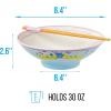 Silver Buffalo Rainbow Brite and Twink Ceramic Ramen Bowl with Chopsticks and Spoon, 20 Ounces(Care Bears Grumpy Bear Eating (Big))