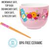 Silver Buffalo Rainbow Brite and Twink Ceramic Ramen Bowl with Chopsticks and Spoon, 20 Ounces(Care Bears Spring Floral Spoon)