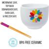Silver Buffalo Rainbow Brite and Twink Ceramic Ramen Bowl with Chopsticks and Spoon, 20 Ounces(Crayola)