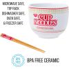 Silver Buffalo Rainbow Brite and Twink Ceramic Ramen Bowl with Chopsticks and Spoon, 20 Ounces(Cup Noodles Logo)