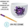 Silver Buffalo Rainbow Brite and Twink Ceramic Ramen Bowl with Chopsticks and Spoon, 20 Ounces(Pokemon Gengar)