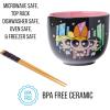 Silver Buffalo Rainbow Brite and Twink Ceramic Ramen Bowl with Chopsticks and Spoon, 20 Ounces(Powerpuff Girls Group)