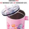 Silver Buffalo Rainbow Brite and Twink Sparkle Stainless Steel Tumbler with Handle and Straw, Fits in Standard Cup Holder, 40 Ounces(Care Bears Christmas Cuties)