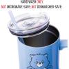 Silver Buffalo Rainbow Brite and Twink Sparkle Stainless Steel Tumbler with Handle and Straw, Fits in Standard Cup Holder, 40 Ounces(Care Bears Grumpy Bear Like I Care)