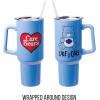 Silver Buffalo Rainbow Brite and Twink Sparkle Stainless Steel Tumbler with Handle and Straw, Fits in Standard Cup Holder, 40 Ounces(Care Bears Grumpy Bear Like I Care)