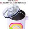 Silver Buffalo Rainbow Brite and Twink Sparkle Stainless Steel Tumbler with Handle and Straw, Fits in Standard Cup Holder, 40 Ounces(Care Bears Rainbow)