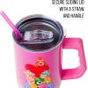 Silver Buffalo Rainbow Brite and Twink Sparkle Stainless Steel Tumbler with Handle and Straw, Fits in Standard Cup Holder, 40 Ounces(Care Bears Watercolor)