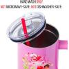 Silver Buffalo Rainbow Brite and Twink Sparkle Stainless Steel Tumbler with Handle and Straw, Fits in Standard Cup Holder, 40 Ounces(Care Bears x Strawberry Shortcake)