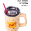 Silver Buffalo Rainbow Brite and Twink Sparkle Stainless Steel Tumbler with Handle and Straw, Fits in Standard Cup Holder, 40 Ounces(Gilmore Girls)