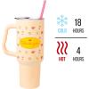 Silver Buffalo Rainbow Brite and Twink Sparkle Stainless Steel Tumbler with Handle and Straw, Fits in Standard Cup Holder, 40 Ounces(Gilmore Girls)