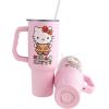 Silver Buffalo Rainbow Brite and Twink Sparkle Stainless Steel Tumbler with Handle and Straw, Fits in Standard Cup Holder, 40 Ounces(Hello Kitty Christmas Gingerbread Dress)