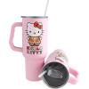 Silver Buffalo Rainbow Brite and Twink Sparkle Stainless Steel Tumbler with Handle and Straw, Fits in Standard Cup Holder, 40 Ounces(Hello Kitty Christmas Gingerbread Dress)