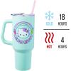 Silver Buffalo Rainbow Brite and Twink Sparkle Stainless Steel Tumbler with Handle and Straw, Fits in Standard Cup Holder, 40 Ounces(Hello Kitty Kawaii Fruit)