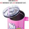 Silver Buffalo Rainbow Brite and Twink Sparkle Stainless Steel Tumbler with Handle and Straw, Fits in Standard Cup Holder, 40 Ounces(Hello Kitty Kawaii Summer)