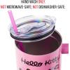 Silver Buffalo Rainbow Brite and Twink Sparkle Stainless Steel Tumbler with Handle and Straw, Fits in Standard Cup Holder, 40 Ounces(Hello Kitty Leopard Heart)