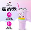 Silver Buffalo Rainbow Brite and Twink Sparkle Stainless Steel Tumbler with Handle and Straw, Fits in Standard Cup Holder, 40 Ounces(Hello Kitty Spring and Summer)