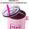 Silver Buffalo Rainbow Brite and Twink Sparkle Stainless Steel Tumbler with Handle and Straw, Fits in Standard Cup Holder, 40 Ounces(Love-A-Lot Care Bear Mood)
