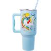 Silver Buffalo Rainbow Brite and Twink Sparkle Stainless Steel Tumbler with Handle and Straw, Fits in Standard Cup Holder, 40 Ounces(Rainbow Brite)