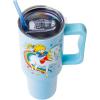 Silver Buffalo Rainbow Brite and Twink Sparkle Stainless Steel Tumbler with Handle and Straw, Fits in Standard Cup Holder, 40 Ounces(Rainbow Brite)