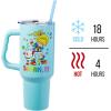 Silver Buffalo Rainbow Brite and Twink Sparkle Stainless Steel Tumbler with Handle and Straw, Fits in Standard Cup Holder, 40 Ounces(Rainbow Brite and Twink)