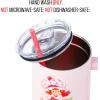 Silver Buffalo Rainbow Brite and Twink Sparkle Stainless Steel Tumbler with Handle and Straw, Fits in Standard Cup Holder, 40 Ounces(Strawberry Shortcake Sweet Bike)