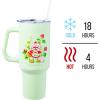 Silver Buffalo Rainbow Brite and Twink Sparkle Stainless Steel Tumbler with Handle and Straw, Fits in Standard Cup Holder, 40 Ounces(Strawberry Shortcake Life is Delicious)