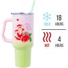 Silver Buffalo Rainbow Brite and Twink Sparkle Stainless Steel Tumbler with Handle and Straw, Fits in Standard Cup Holder, 40 Ounces(Strawberry Shortcake You Are Berry Special Ombre)