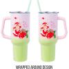 Silver Buffalo Rainbow Brite and Twink Sparkle Stainless Steel Tumbler with Handle and Straw, Fits in Standard Cup Holder, 40 Ounces(Strawberry Shortcake You Are Berry Special Ombre)