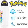 Silver Buffalo Rainbow Brite and Twink Sparkle Water Bottle with Screw-On Lid, 28 Ounces(Pokemon Electrifying Pikachu)