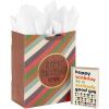 Hallmark 13″ Large Floral Gift Bag with Tissue Paper and Birthday Card (Modern Flowers, Pink, Sage, Blue, Black, Yellow) for Mom, Daughter, Sister, Girlfriend, Aunt, Nana(Green  Yellow  Gray  Blue)