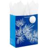 Dark Blue with Silver Pine Tree Branch