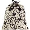 Hallmark 19″ Large Canvas Bag with Yellow Drawstring (Ivory and Blue) for Birthdays, Baby Showers, Father’s Day(Black Hearts)