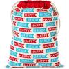 Hallmark 19″ Large Canvas Bag with Yellow Drawstring (Ivory and Blue) for Birthdays, Baby Showers, Father’s Day(Blue and Red Birthday)